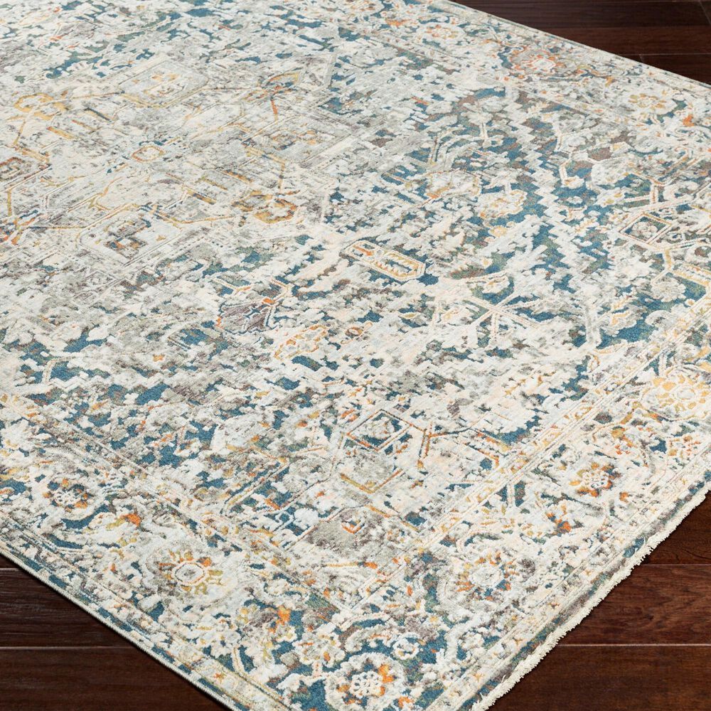 Surya Presidential Ice Blue, Blue, Dusty Sage, Saffron, Ivory, Wheat, Orange, Light Olive, Gray and Charcoal 11&#39;6&quot; x 15&#39;6&quot; Area Rug, , large
