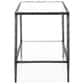 Furniture of America Lalia End Table with Tempered Glass Top and Open Storage Shelf in Gun Metal, , large