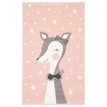 Safavieh Carousel CRK191 4" x 6" Pink and Ivory Kids  Area Rug, , large