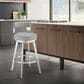 Blue River Flynn 30" Swivel Bar Stool with Light Gray Cushion in Brushed Stainless Steel, , large