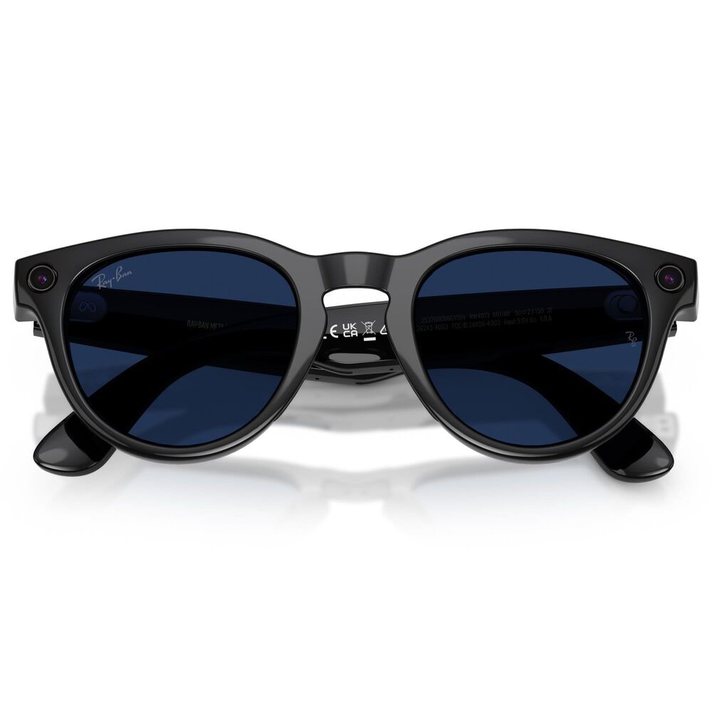 Rayban Glasses Headliner Gen 2 High Bridge Fit Sunglasses with Clear and Sapphire Transitions Lenses in Shiny Black, , large