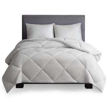 Hampton Park Twin/Twin XL Oversized Microfiber Down Alternative Comforter with HeiQ Smart Temperature in White, , large
