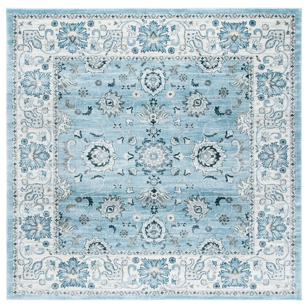 Safavieh Isabella ISA940M 6"7" Square Light Blue and Cream Area Rug, , large