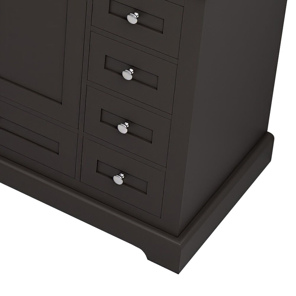 Lexora Home Dukes 84&quot; Double Bathroom Vanity in Espresso with 2 cm White Quartz Top and Rectangular Sinks, , large