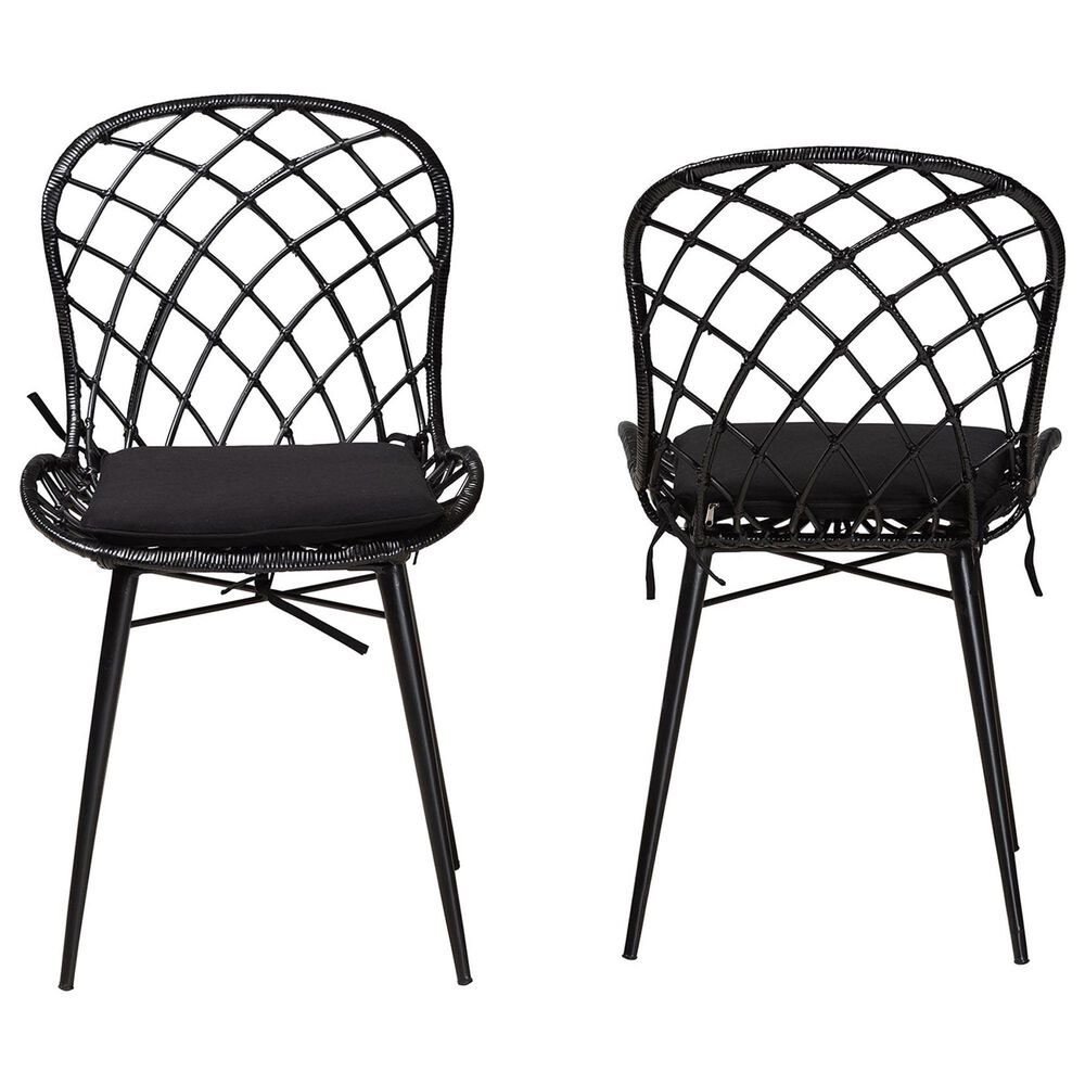 Baxton Studio Sabelle Side Chair in Black (Set of 2), , large