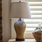 Porch View Chinoiserie Porcelain Table Lamp in Yellow, , large