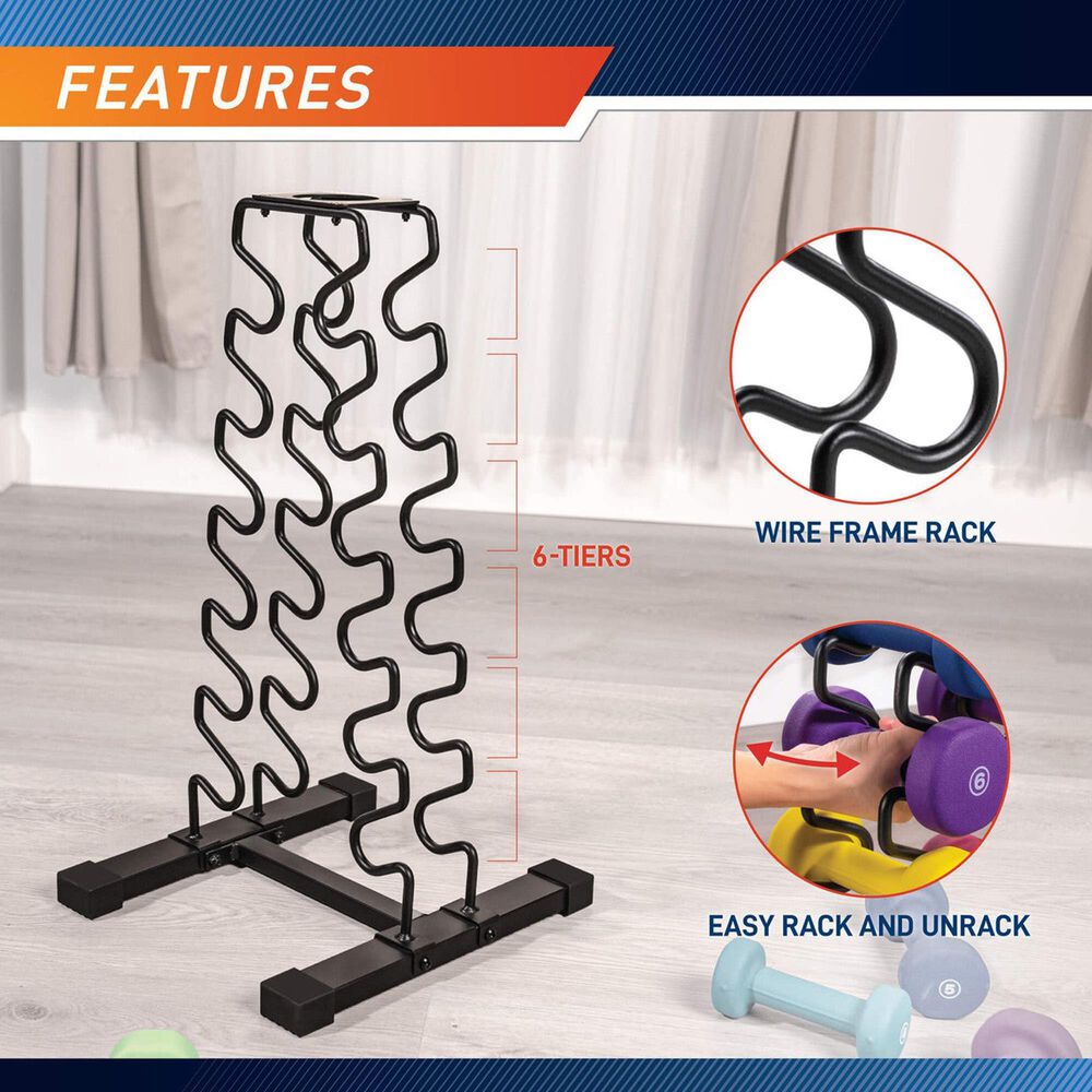 Impex, Inc 6-Tier Dumbbell Storage Rack in Black, , large