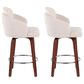 LumiSource Dahlia Swivel Counter Stool with Cream Fabric Upholstery in Walnut and Chrome (Set of 2), , large