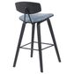 Armen Living Fox Bar Height Stool with Speckled Blue Upholstery in Black Brushed, , large