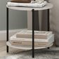 HOMLUX 2-Tier Side End Table in Marble White and Black, , large