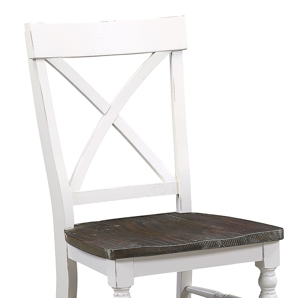 Emerald Home Furnishings Mountain Retreat Side Chair in Dark Mocha and Antique White &#40;Set of 2&#41;, , large