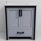 Lexora Home Ziva 30" Single Bathroom Vanity in Dark Grey with 2 cm White Cultured Marble Top and Rectangular Sink, , large