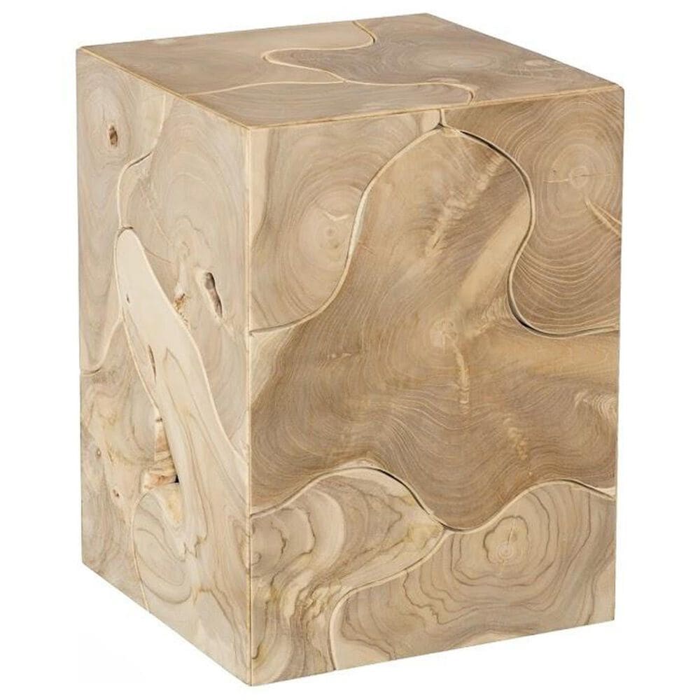 TimberHaus Teak Slice Side Table in Bleached Teak, , large