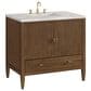 James Martin Vanities Myrrin 36" Vanity in Mid-Century Walnut with 3 cm Victorian Silver Quartz Top, , large