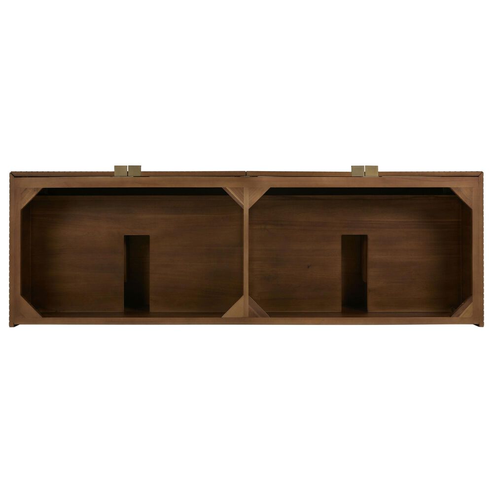 James Martin Vanities Marcello 72" Double Bathroom Vanity in Chestnut with 3 cm Eternal Jasmine Pearl Quartz Top and Rectangular Sinks, , large