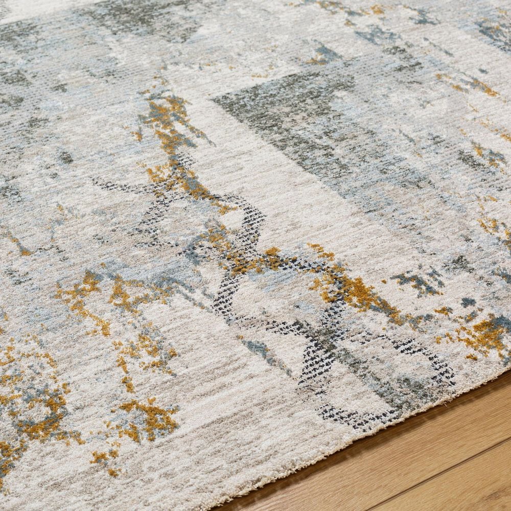 Surya Dresden Taupe, Off-White, Dusty Sage, Deep Teal, Light Gray, Mustard and Ink Blue 7&#39;10&quot; x 10&#39;2&quot; Area Rug, , large