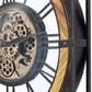 Yosemite Home Decor Iron Framed Gear Wall Clock in Black and Gold, , large