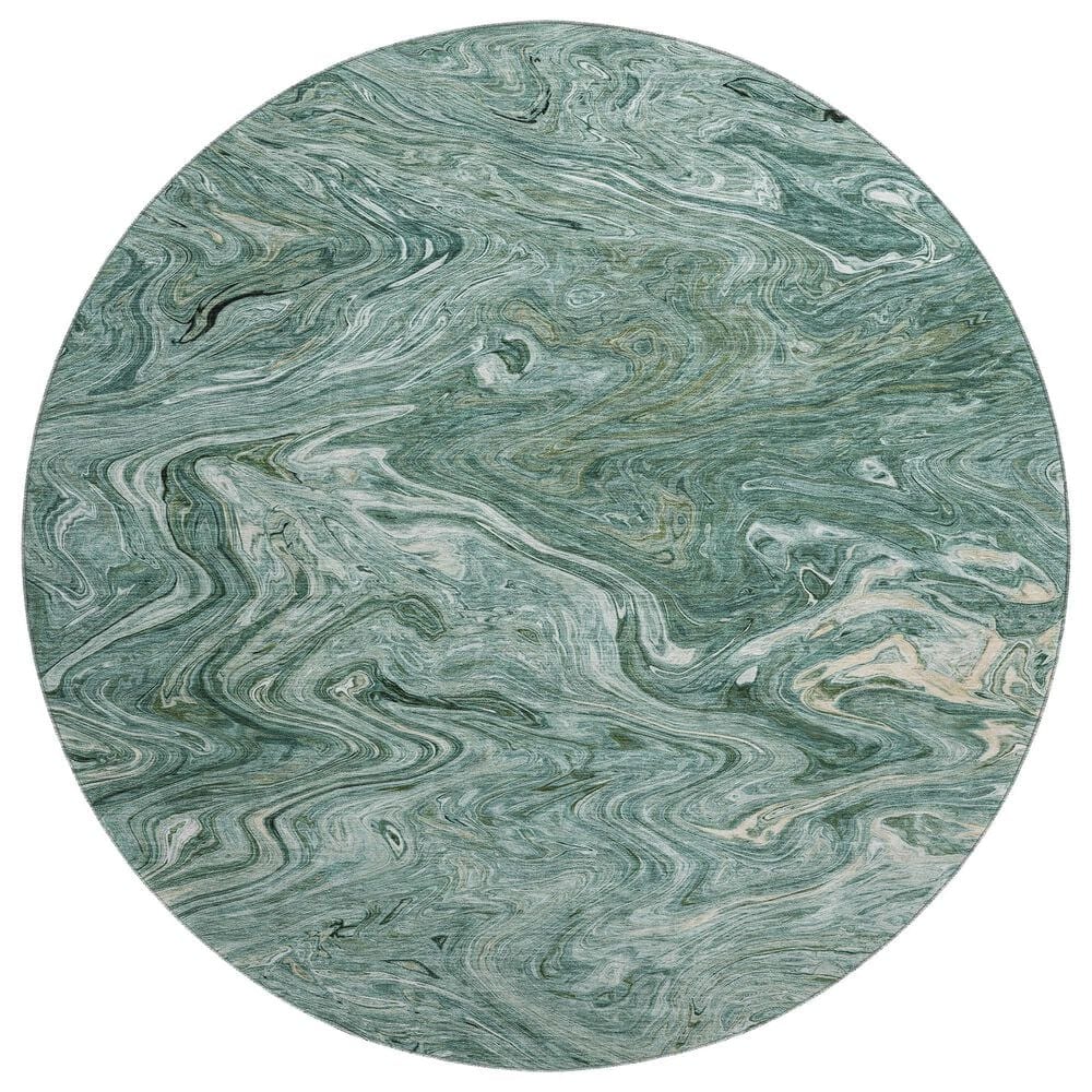 Dalyn Rug Company Ravenna RN8 8" Round Teal Area Rug, , large