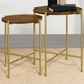 Pacific Landing Malka 2-Piece Round Nesting Table Set in Dark Brown and Gold, , large