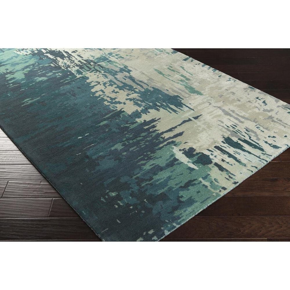 Surya Banshee BAN-3343 5&#39; x 8&#39; Teal, Sage, Ivory and White Area Rug, , large