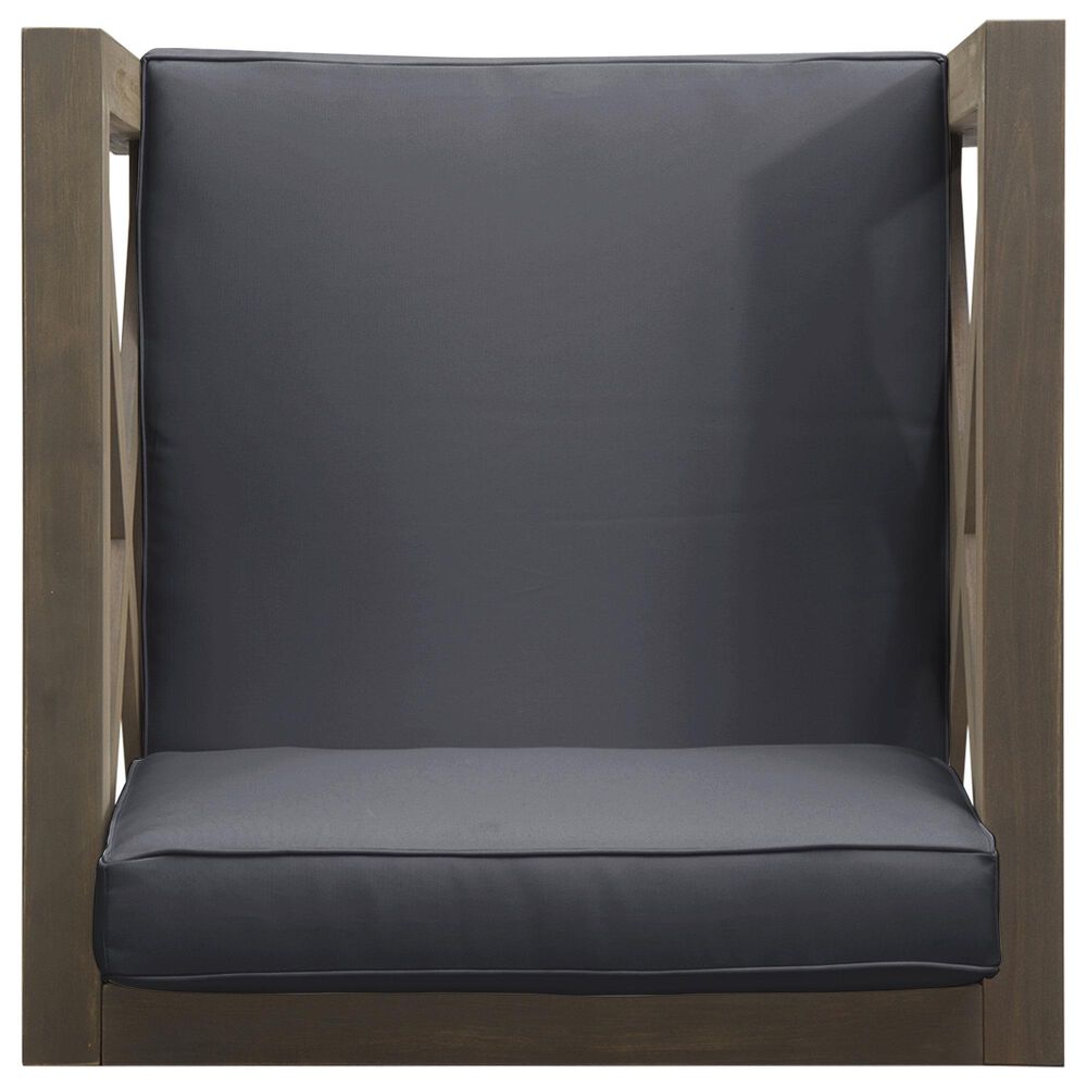 Hearth and Haven Brava Outdoor Club Chair with Dark Gray Cushion in Grey, , large