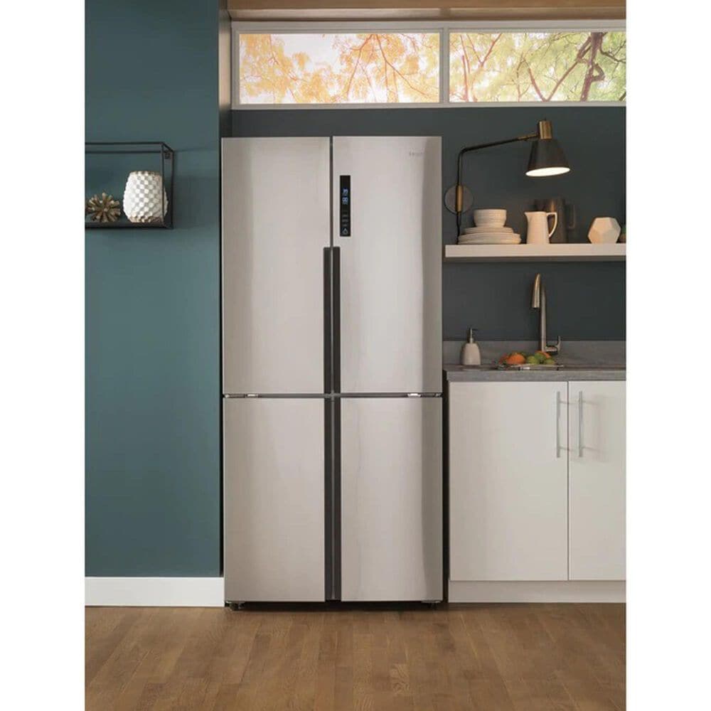 Haier 16.4 Cu. Ft. Counter Depth Quad Door Refrigerator in Stainless Steel, , large