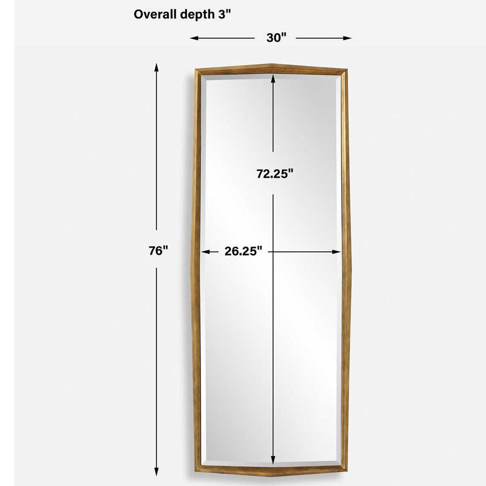 Uttermost On Point Rectangular Wall Mirror in Antiqued Gold Leaf, , large