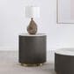 Pacific Landing Jason End Table in White, Charcoal and Brushed Gold, , large