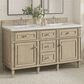 James Martin Vanities Lorelai 60" Double Vanity in Whitewashed Oak with 3 cm Ethereal Noctis Quartz Top, , large