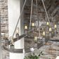 Hunter Saddlewood 10-Light Linear Chandelier in Brushed Nickel, , large