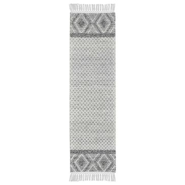 Nourison Nicole Curtis Series 3 SR303 2"3" x 8" Grey and Ivory Runner, , large