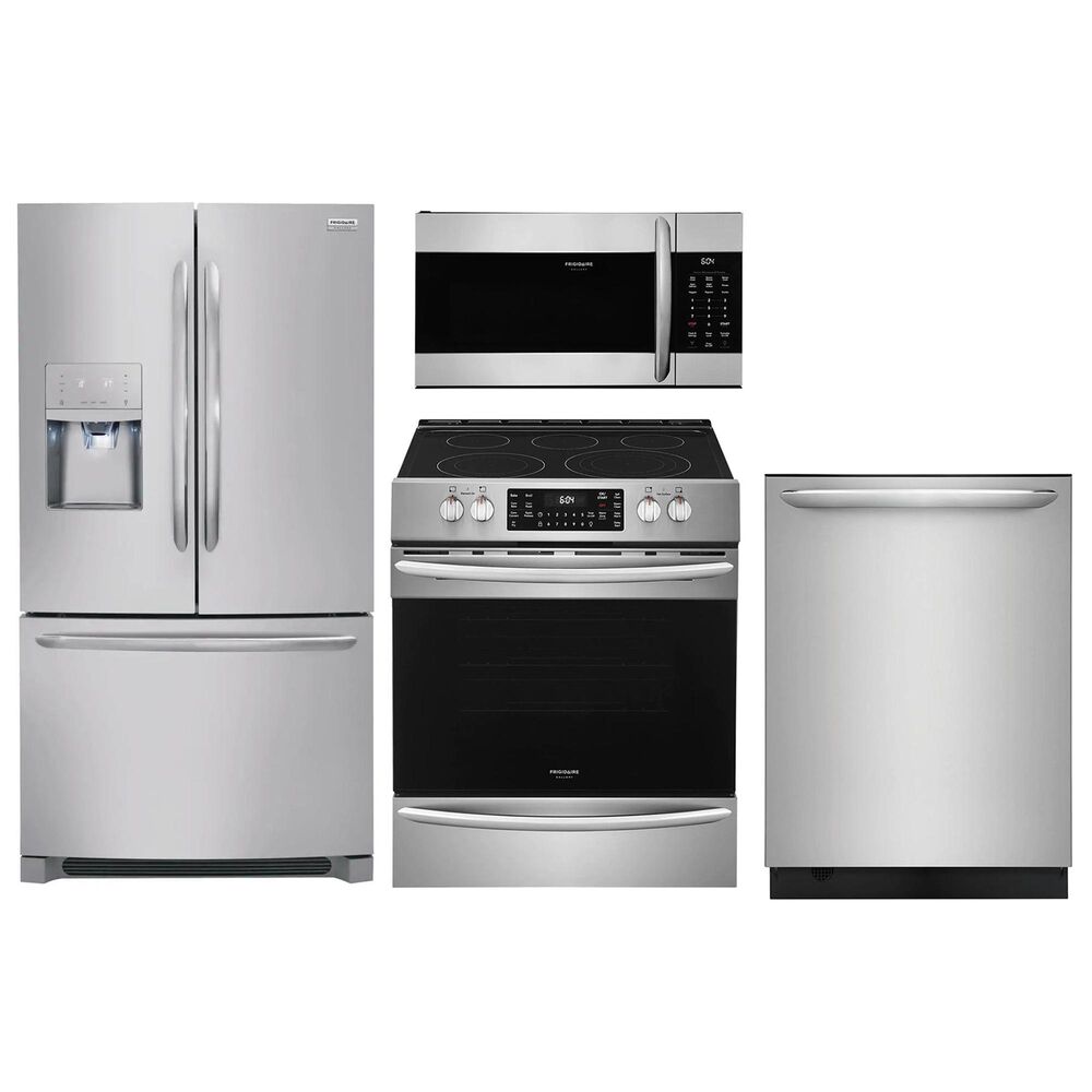 Frigidaire Gallery 4-Piece Kitchen Bundle with Slide In Electric Range - Stainless Steel , , large