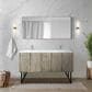 Lexora Home Lancy 60" Double Bathroom Vanity in Rustic Acacia with 2 cm White Cultured Marble Top and Rectangular Sinks, , large