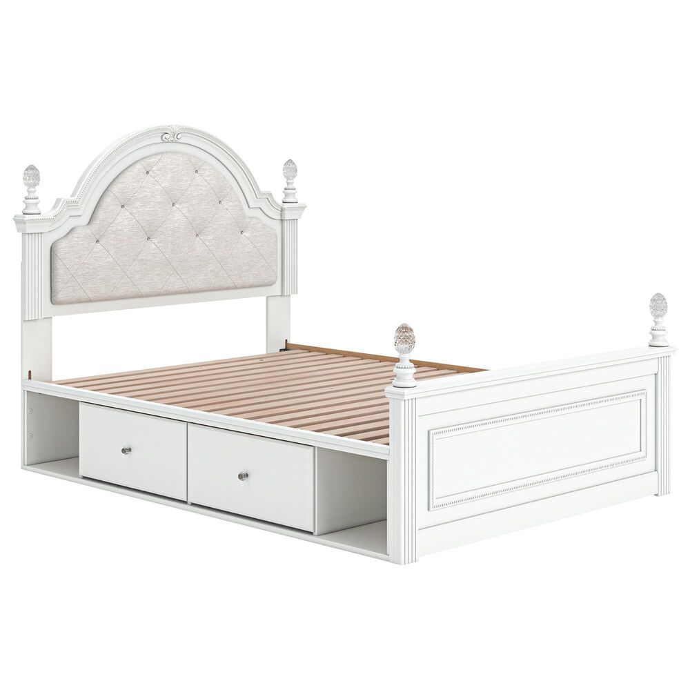 Ashley Kozlani 4-Piece Full Panel Storage Bedroom Set in Matte White, , large