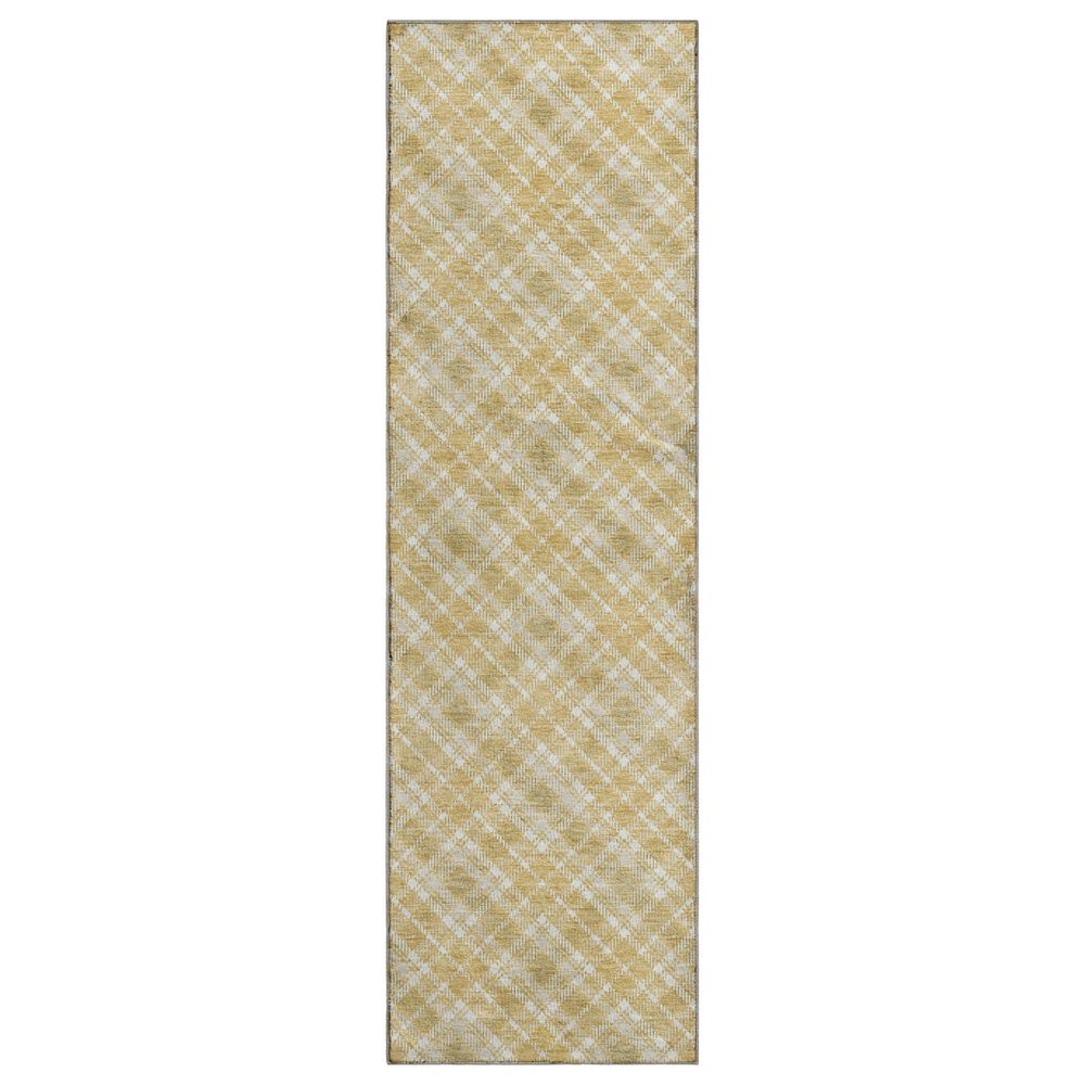 Dalyn Rug Company Soft Essentials Plaid Gold 2"3" x 7"6" Indoor/Outdoor Runner, , large