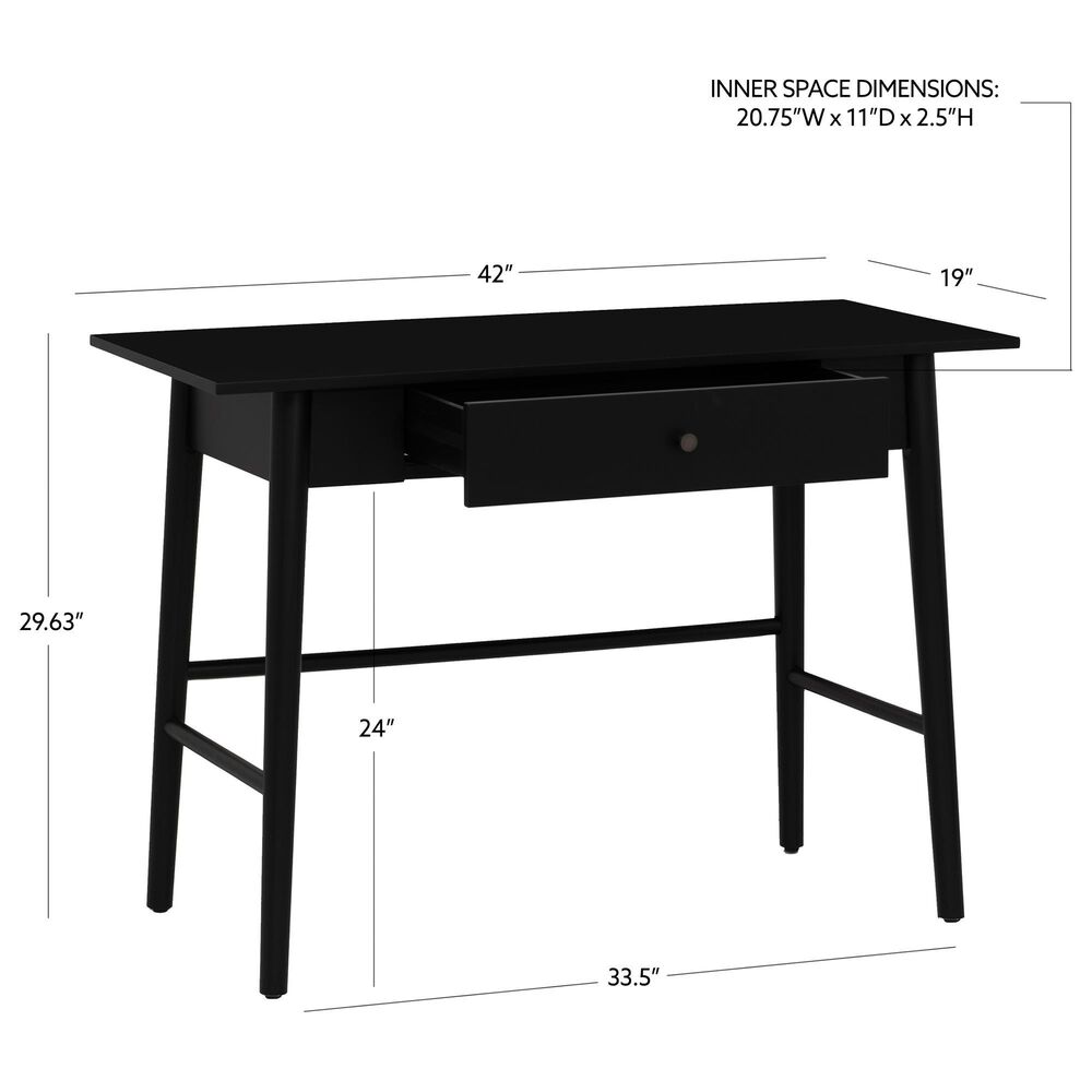 Linon Home Decor Charlotte Writing Desk in Black, , large