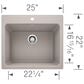 Blanco Liven 25" Dual Mount Laundry Sink in Truffle, , large