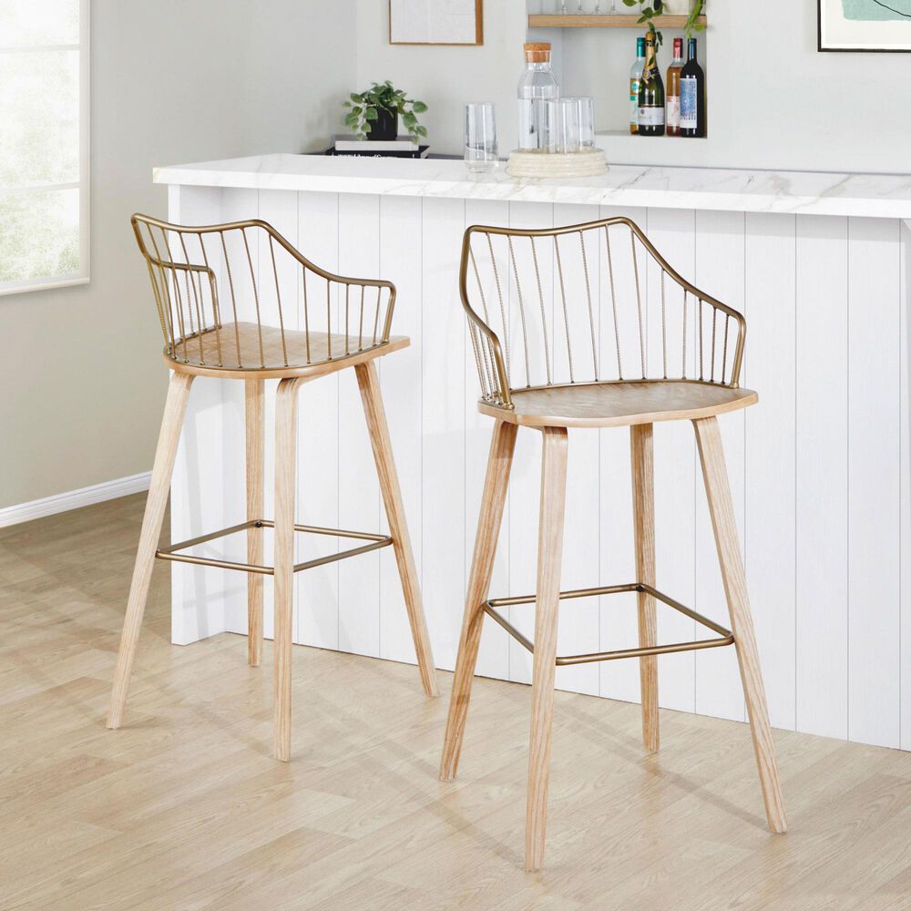 Lumisource Winston Barstool in Whitewashed and Antique Copper, , large