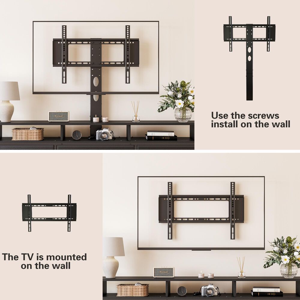 HOMLUX 63" 7-Drawer TV Stand with Adjustable TV Mount in Black Carbon Fiber, , large