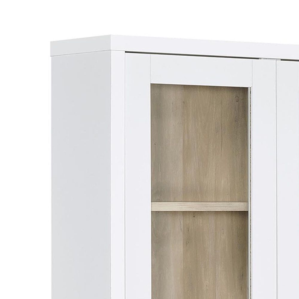 Coaster Hawthorne 4-Shelf Glass Door Tall Cabinet in White, , large