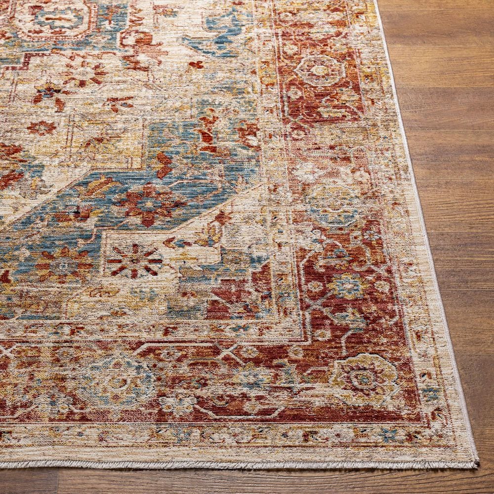 Surya Aspendos 2&#39; x 2&#39;11&quot; Light Gray, Rust, Denim, Ice Blue, Cream, Mustard and Black Area Rug, , large