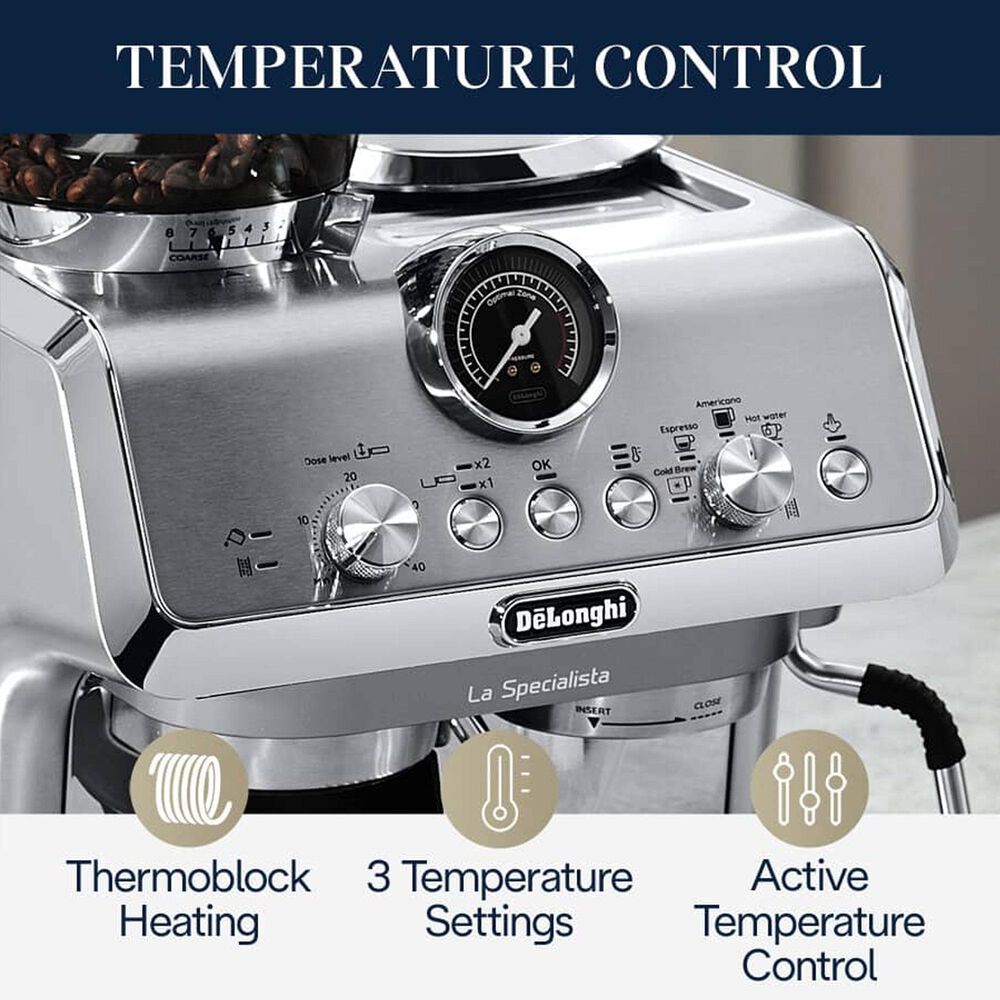 DeLonghi La Specialista Arte Evo 56 Oz Espresso Machine with Cold Brew in Metal, , large