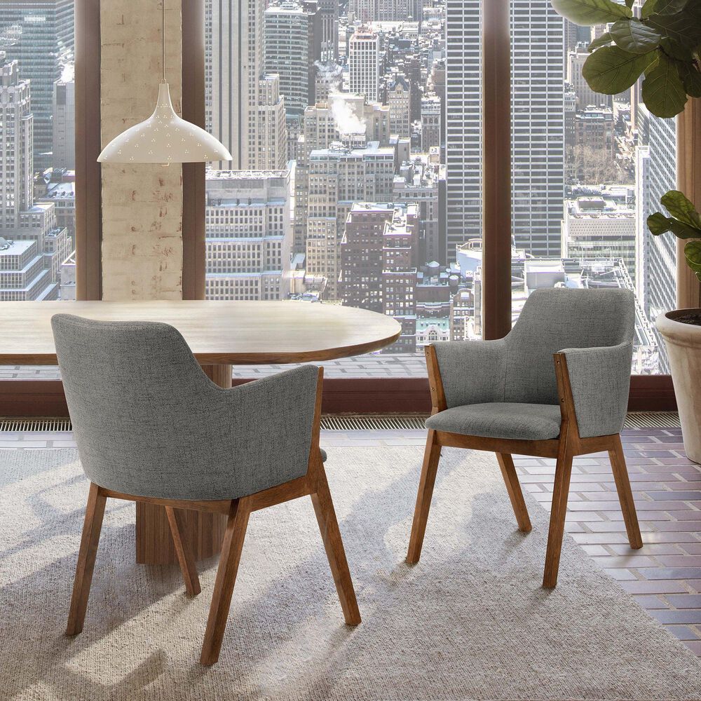 Blue River Arcadia and Renzo 5-Piece 48&quot; Dining Set with Charcoal Cushion in Walnut, , large