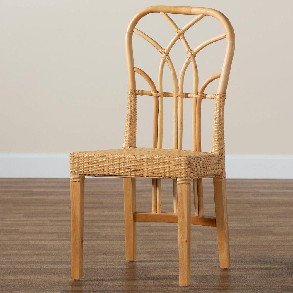 Baxton Studio Monaco Side Chair in Natural Brown and Oak Brown, , large