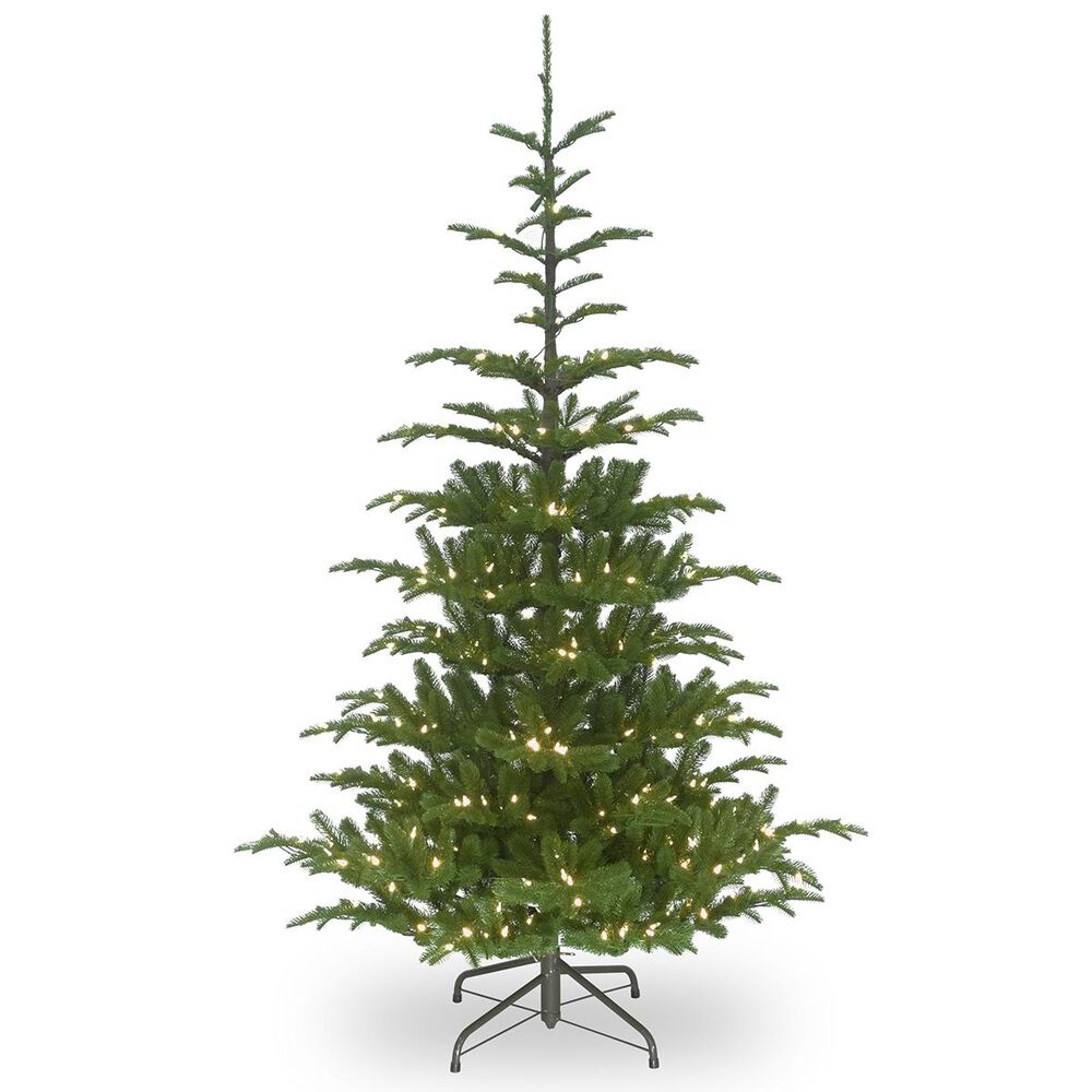 National Tree 6.5" Feel Real Norwegian Spruce Hinged Tree with 650 White Lights, , large