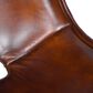 Home Trends & Design Counter Stool with Chocolate Top Grain Leather Seat and Black Metal Frame, , large