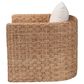 Baxton Studio Rhinos Seagrass Tuxedo Arm Chair in White, , large