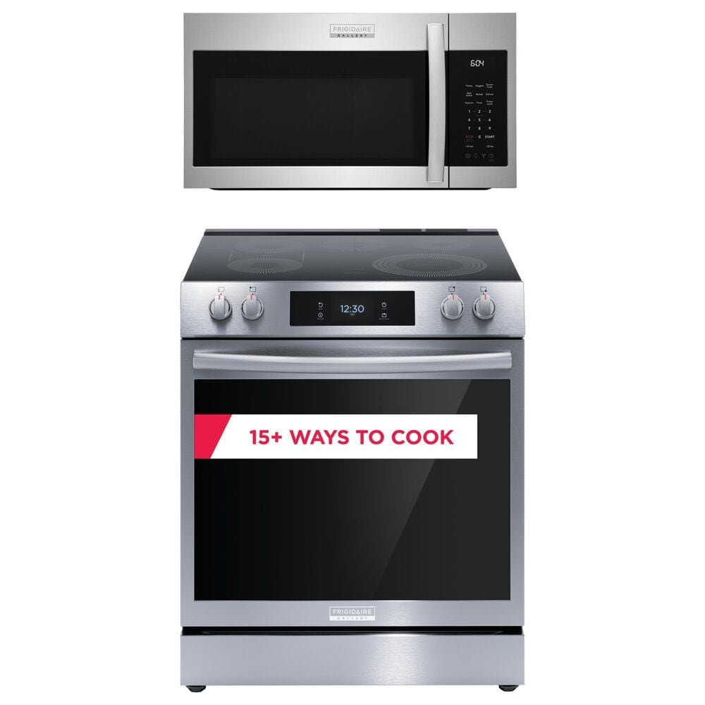 Frigidaire Gallery 2-Piece Kitchen Package with 30" Free-Standing Electric Range and 1.9 Cu. Ft. Over-The-Range Microwave in Stainless Steel, , large