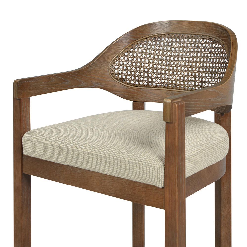 Jennifer Taylor Home Americana 30.5" Bar Stool with Taupe Beige Cushion in Natural, , large