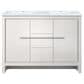 Lexora Home Lafarre 48" Double Bathroom Vanity in White with 2 cm White Quartz Top and Rectangular Sinks, , large
